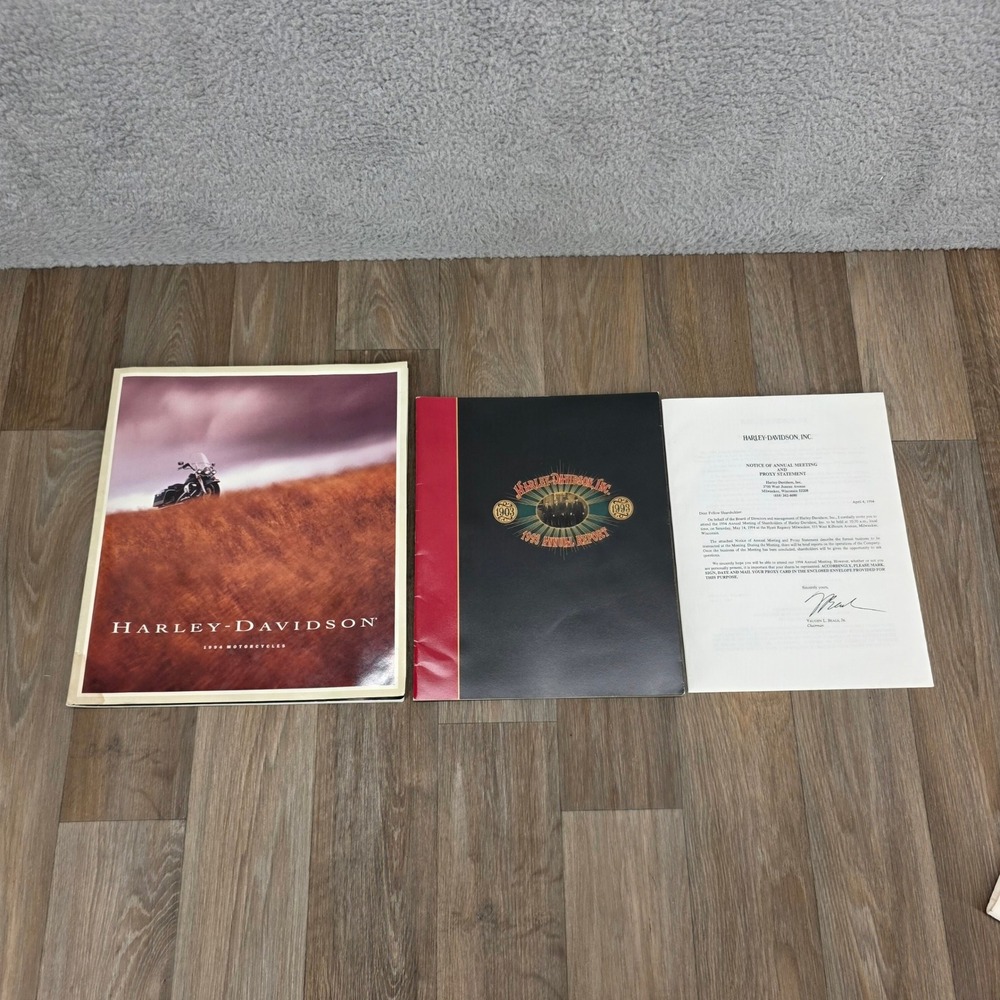 Harley Davidson 1994 Motorcycle Catalog 1993 Annual Report Proxy‎ Statement Lot